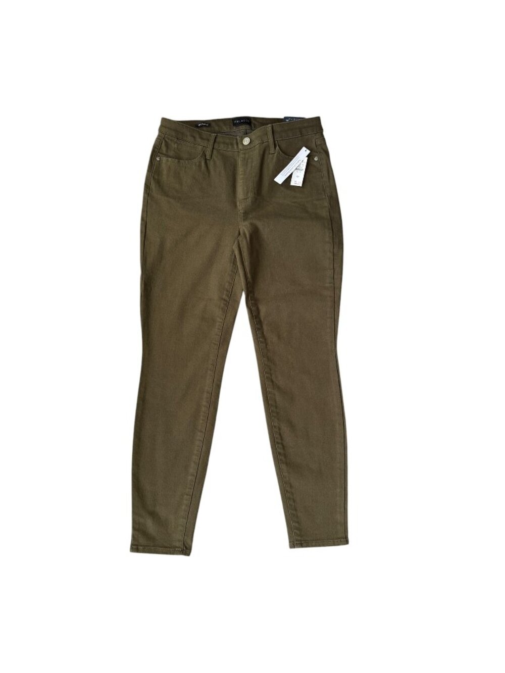 Talbots Petite slimming high waist skinny leg ankle length green jegging 6P